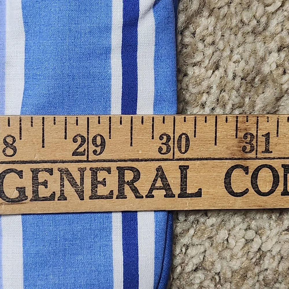 VTG NWOT Laura Ashley 30x30 Oversized Euro Sham Coastal Blue Striped - US MADE